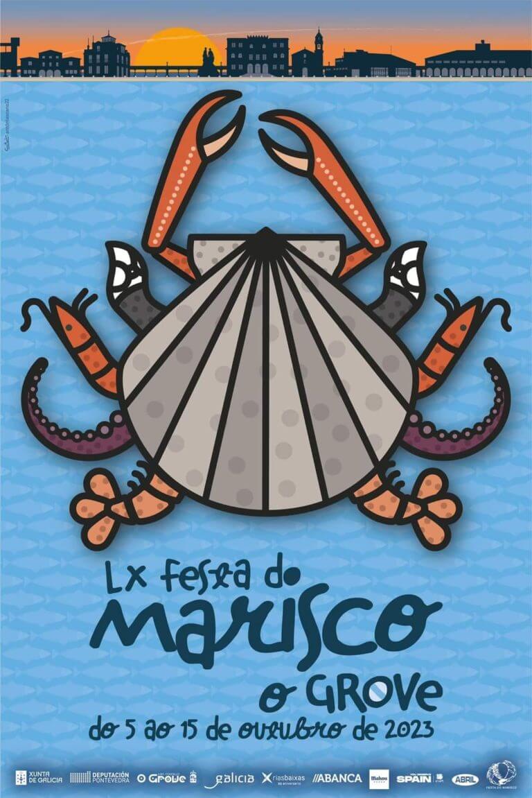 cartel de la fiesta del marisco de O Grove 2023